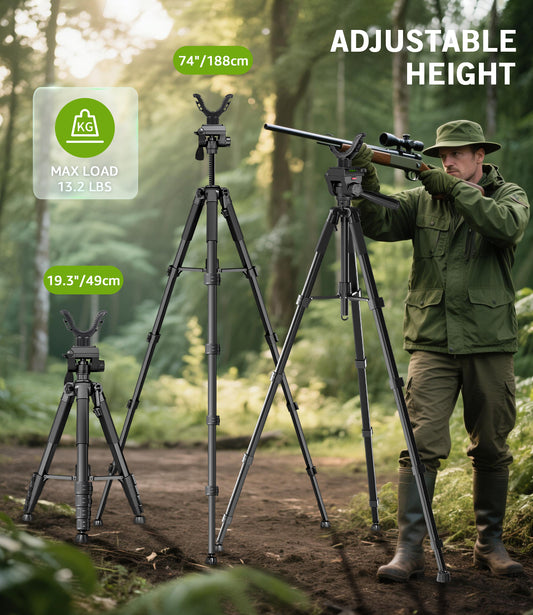 LUSWEIMI Pro-74" Tactical Precision Tripod – Versatile Heavy-Duty Support for Outdoors & Optics