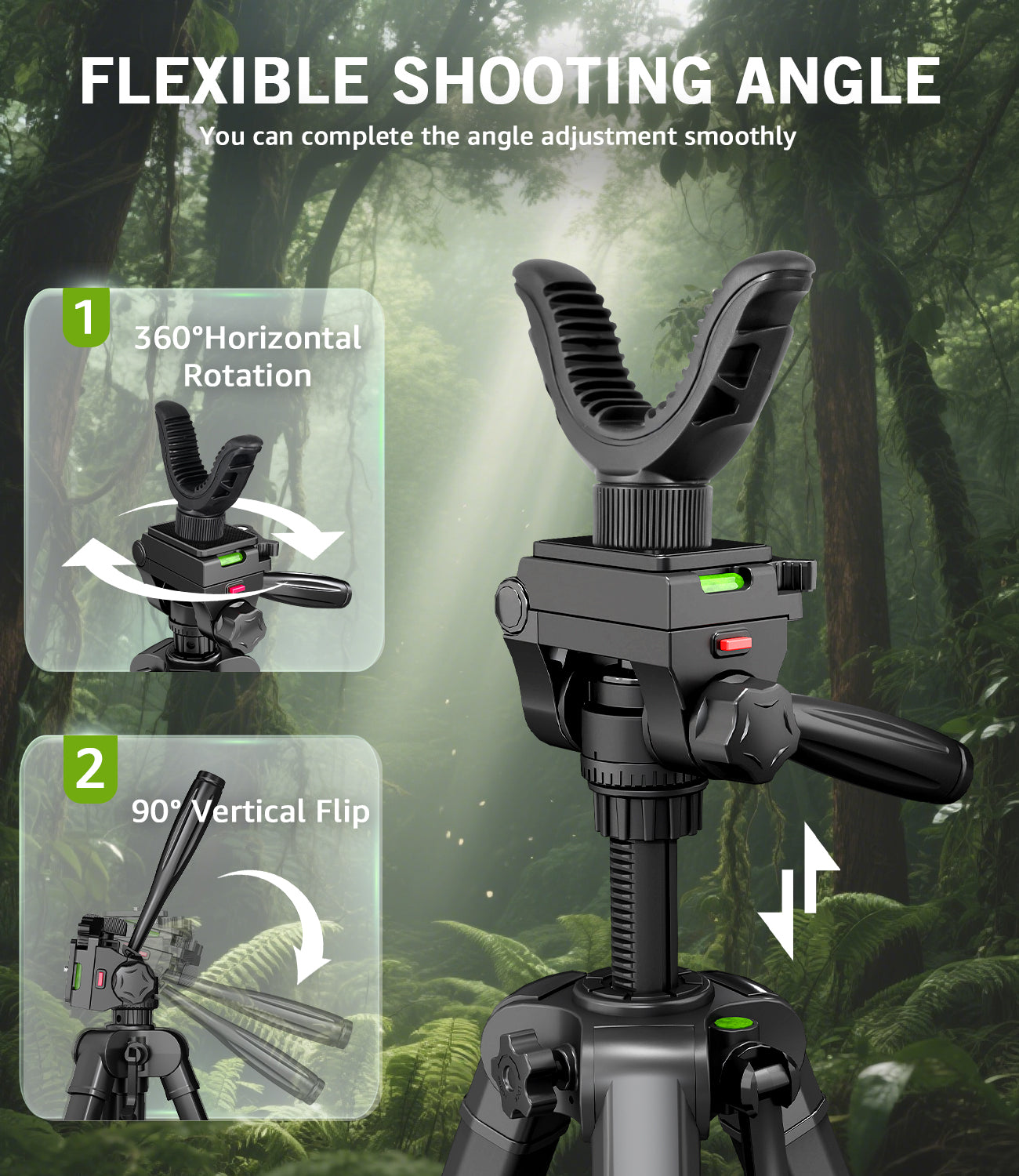LUSWEIMI Pro-74" Tactical Precision Shooting Tripod – Versatile Heavy-Duty Support for Outdoors & Hunting