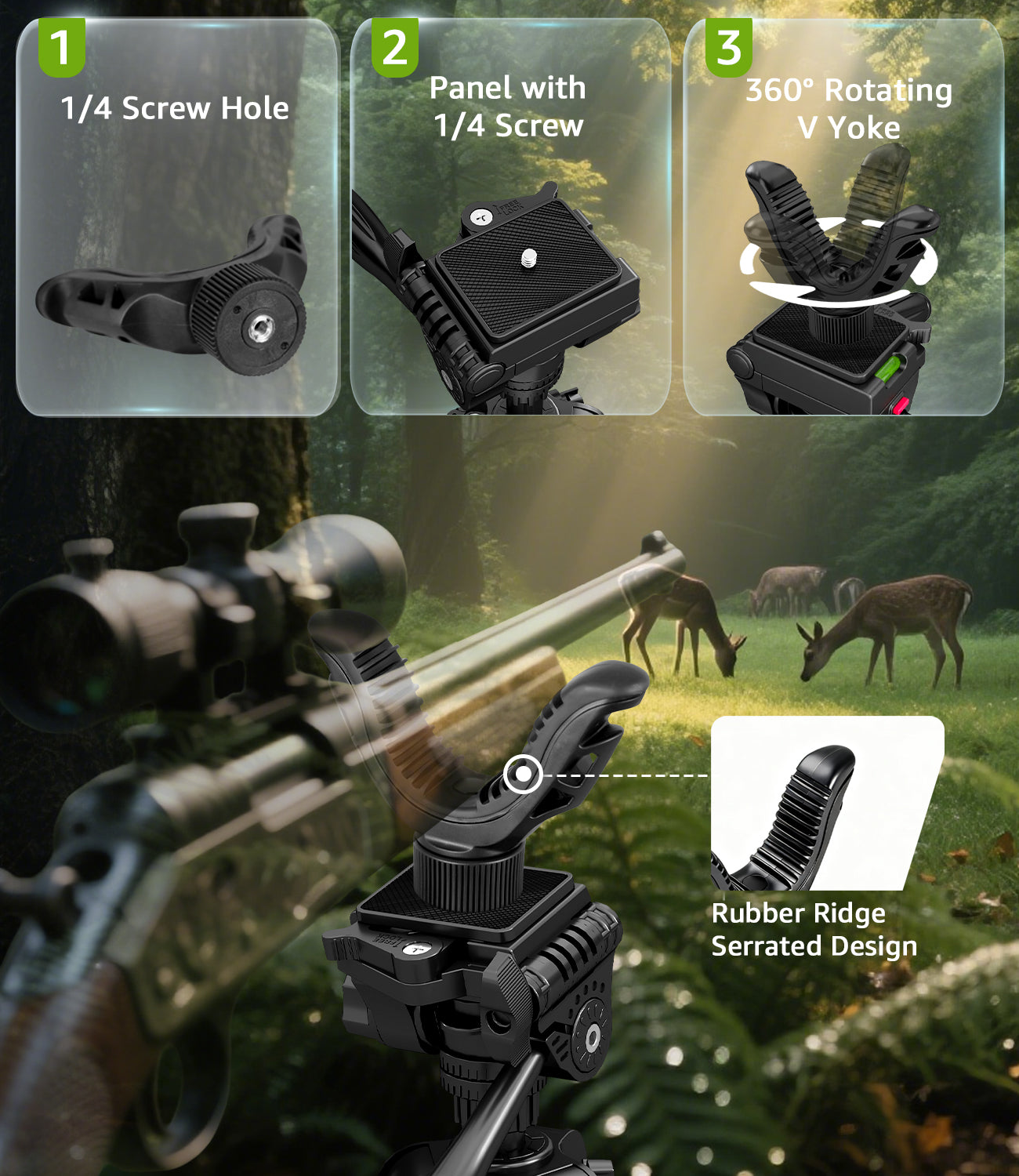 LUSWEIMI Pro-74" Tactical Precision Shooting Tripod – Versatile Heavy-Duty Support for Outdoors & Hunting