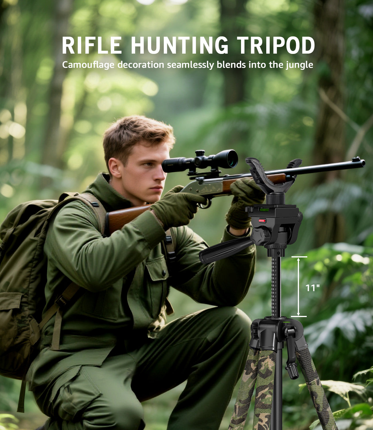 LUSWEIMI Pro-74" Tactical Precision Shooting Tripod – Versatile Heavy-Duty Support for Outdoors & Hunting